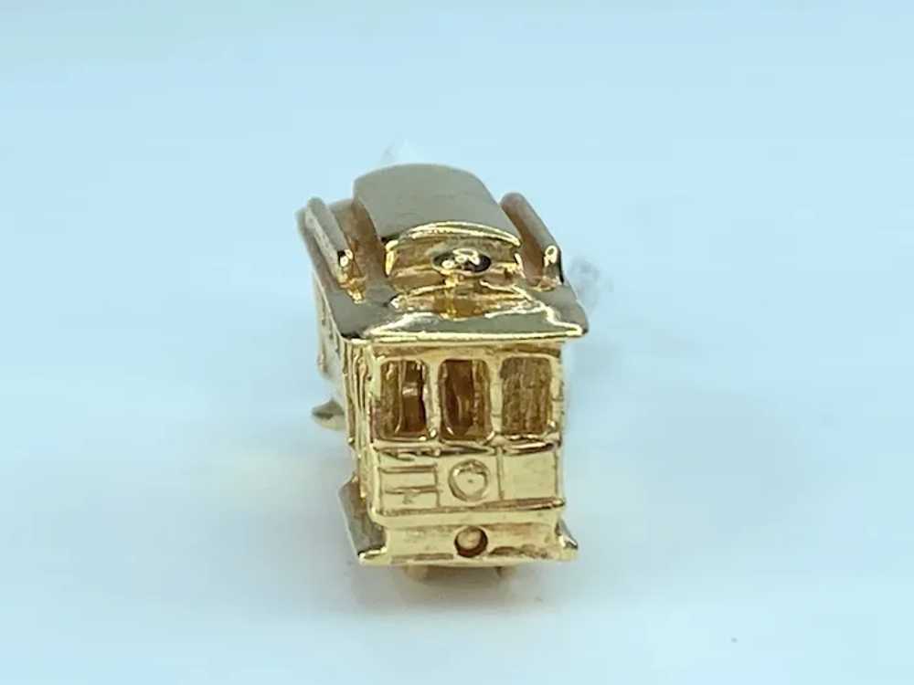 14K Gold mechanical San Francisco Cable Car Penda… - image 3