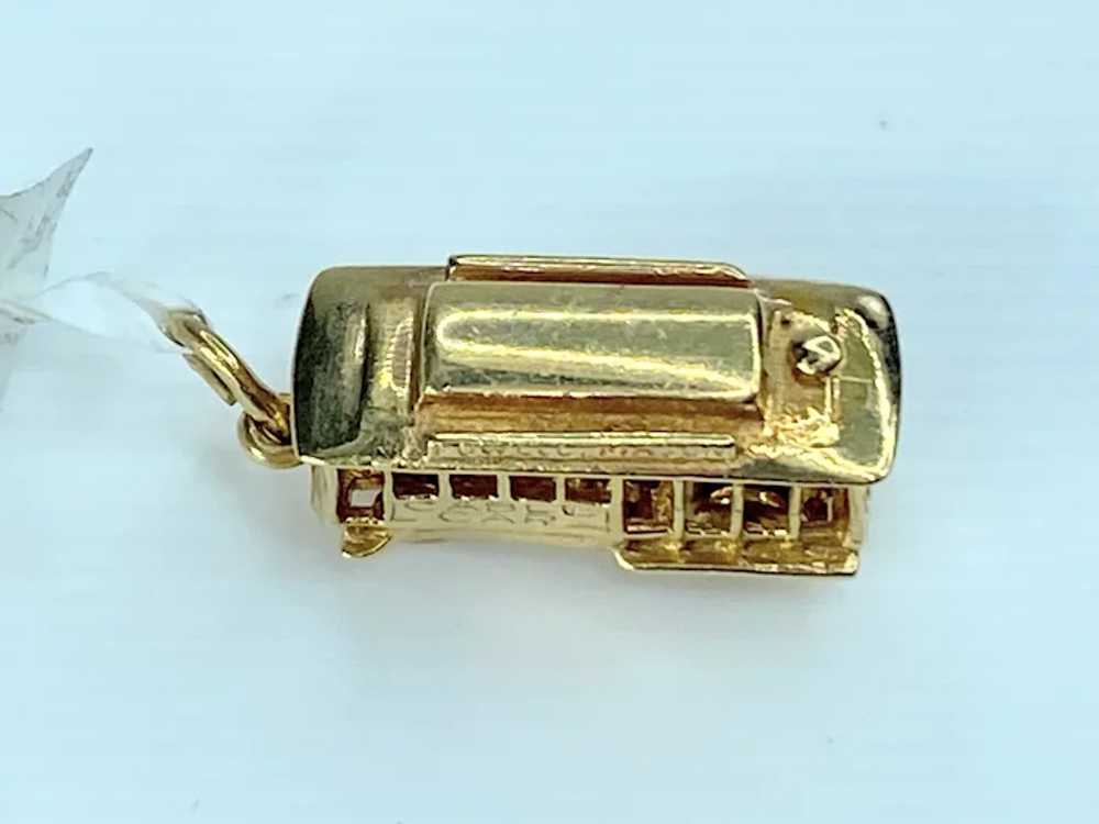 14K Gold mechanical San Francisco Cable Car Penda… - image 6