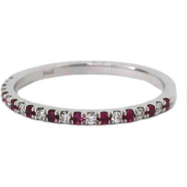 0.23ctw Ruby & Diamond Stack Band Ring 14K