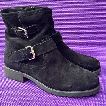 Steve Madden Alick Black Suede Booties Womens Siz… - image 1