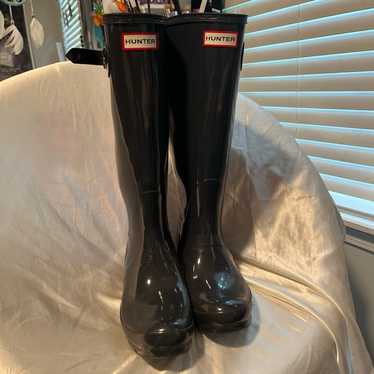 Hunter black rain boots w/ inserts