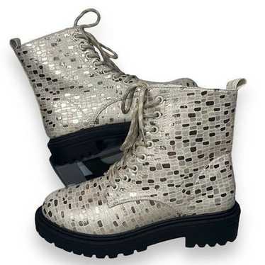 Tildashoes Sexy Sequin Lace-up Chunky Combat Boot… - image 1