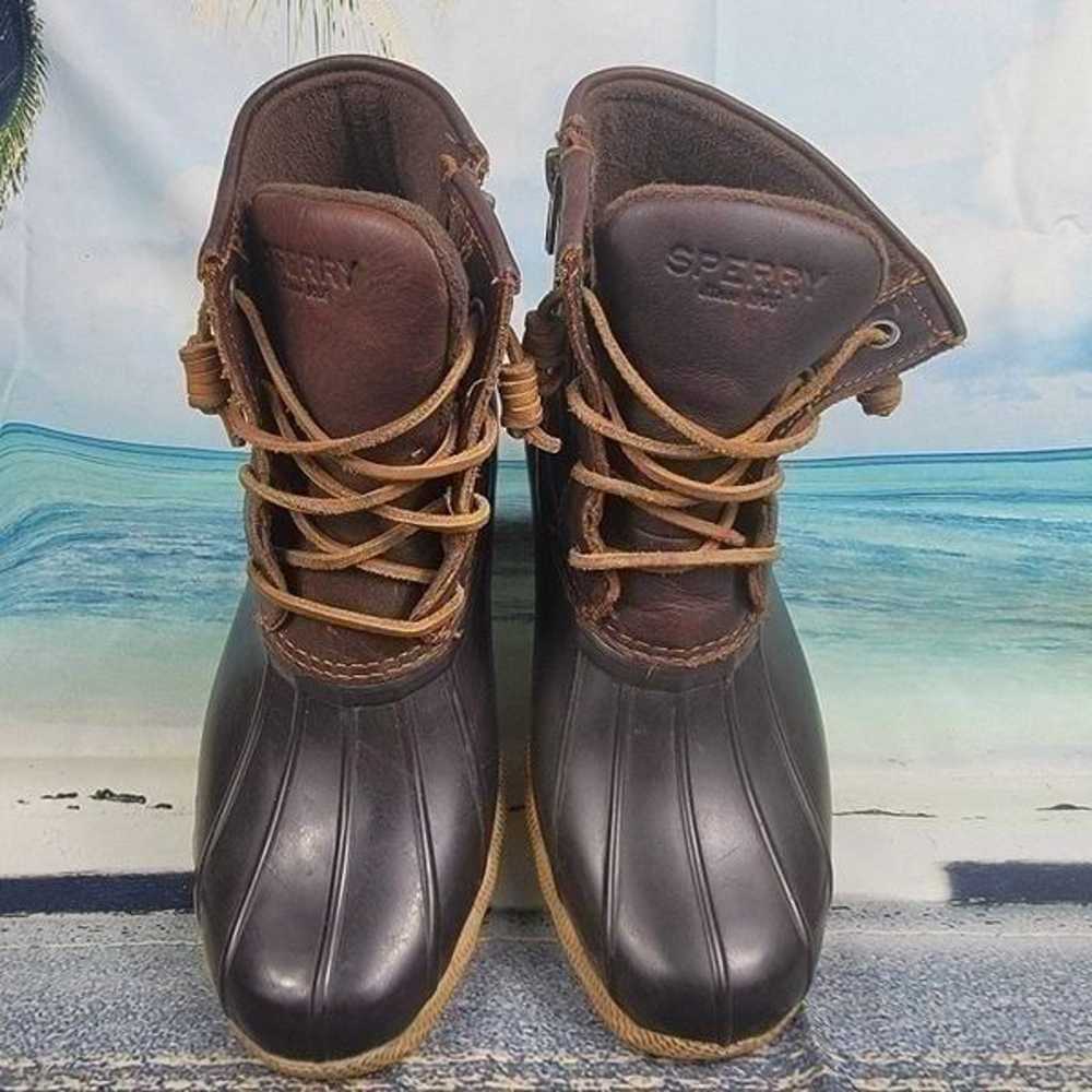 Sperry Saltwater Duck Rain Boots Brown STS91176 L… - image 3