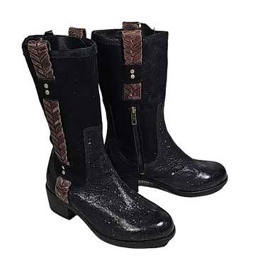 UGG Jaspen Riding Black and Brown Leather Boots Wo