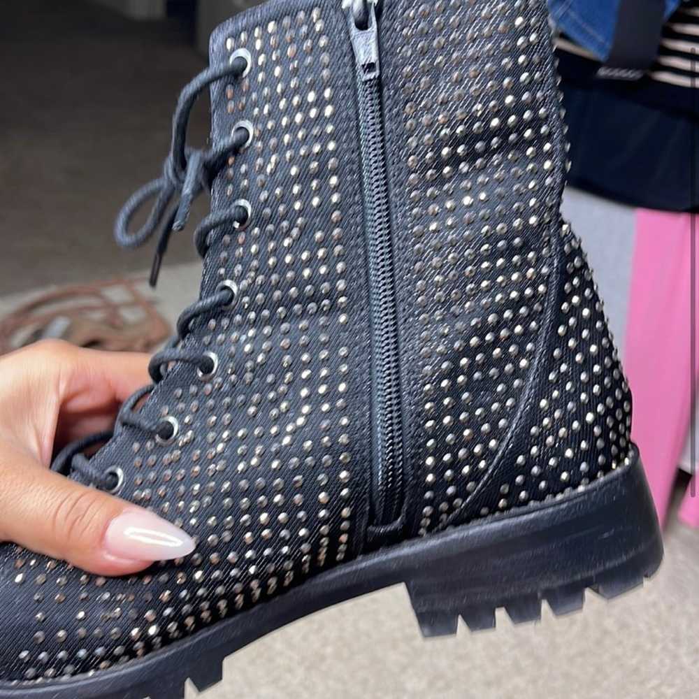 Rhinestone Combat Boots - image 3