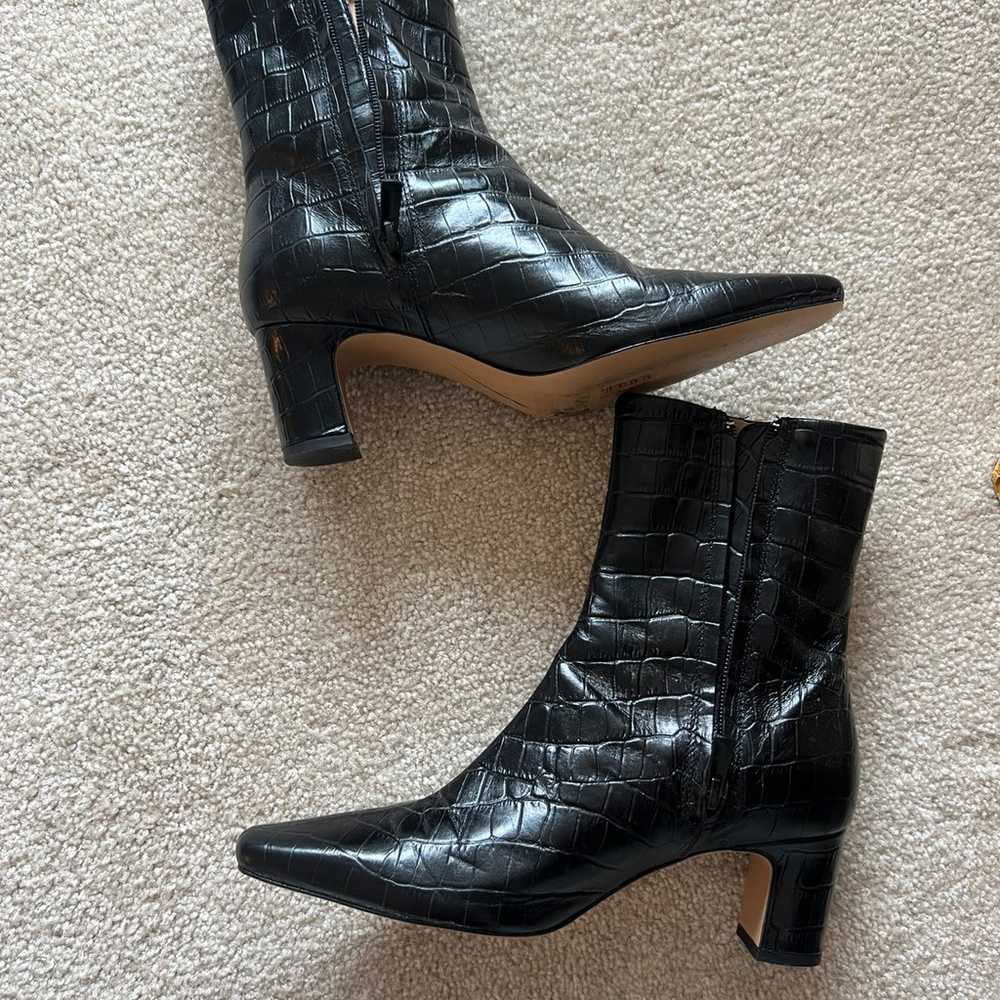 other stories croc leather heeled ankle boots - image 1