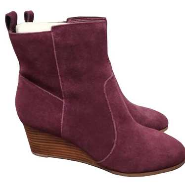 New Violet & Red Jay Heeled Burgundy Wedge Bootie… - image 1