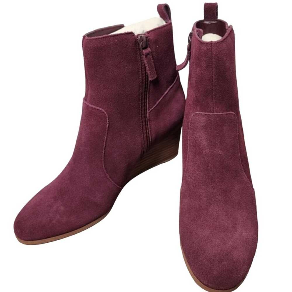 New Violet & Red Jay Heeled Burgundy Wedge Bootie… - image 2