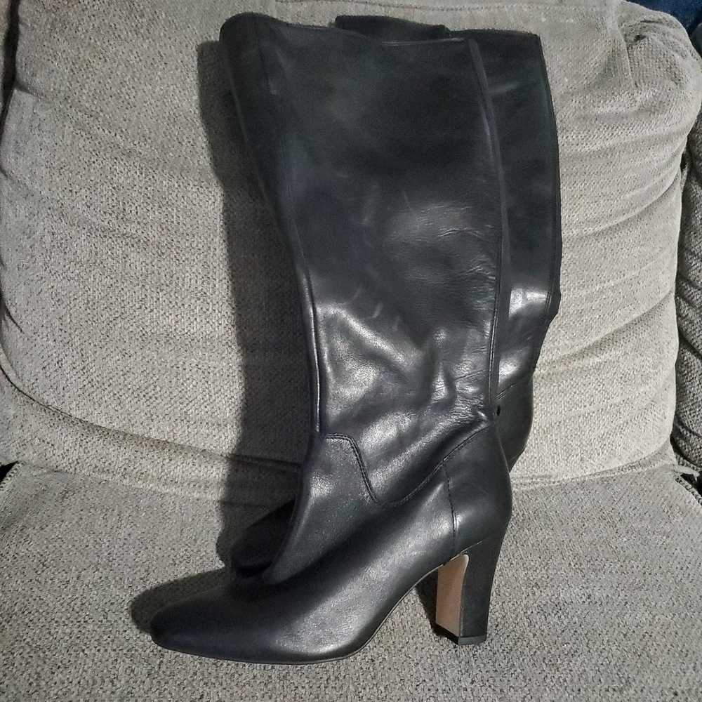 corso como BLACK KNEE-HIGH leather heel boots sz … - image 1