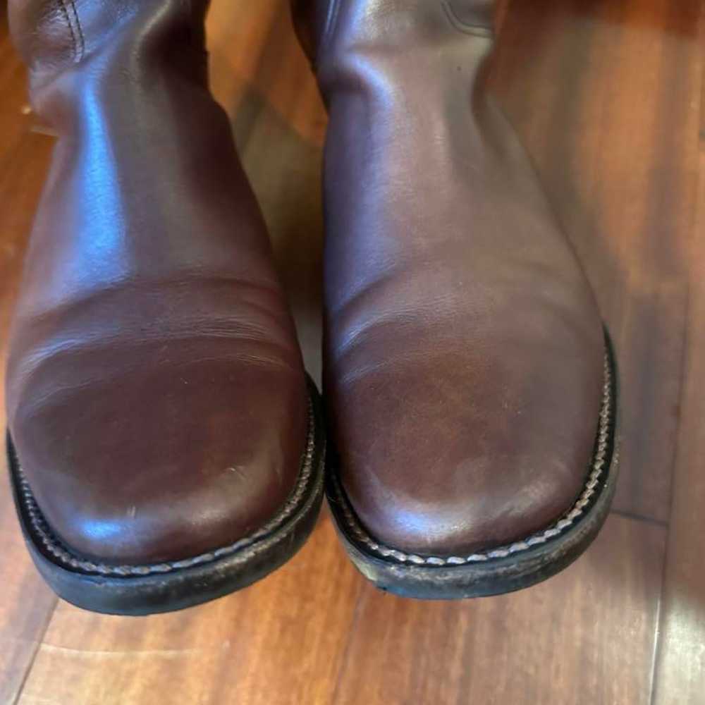 SAYA Saya Brown Leather Boots Size 23.5 with side… - image 3