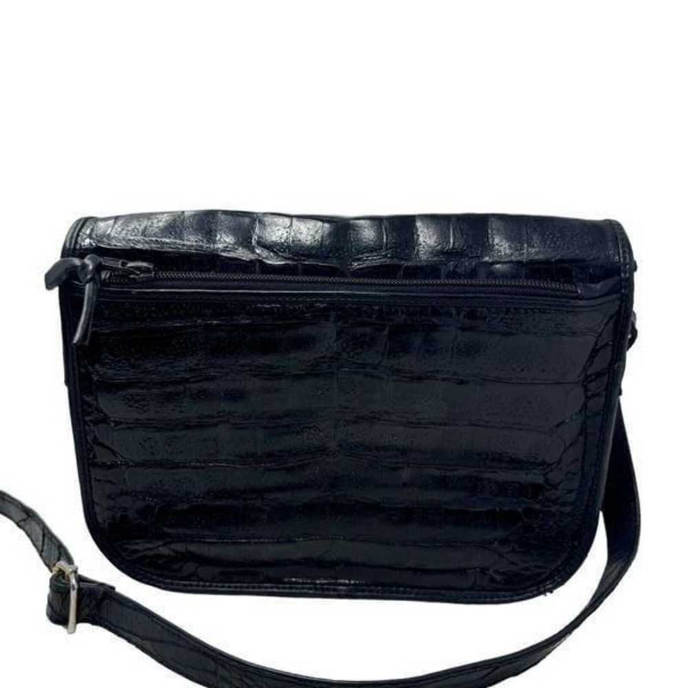 Donna Elissa Alligator leather messenger flap bag… - image 3