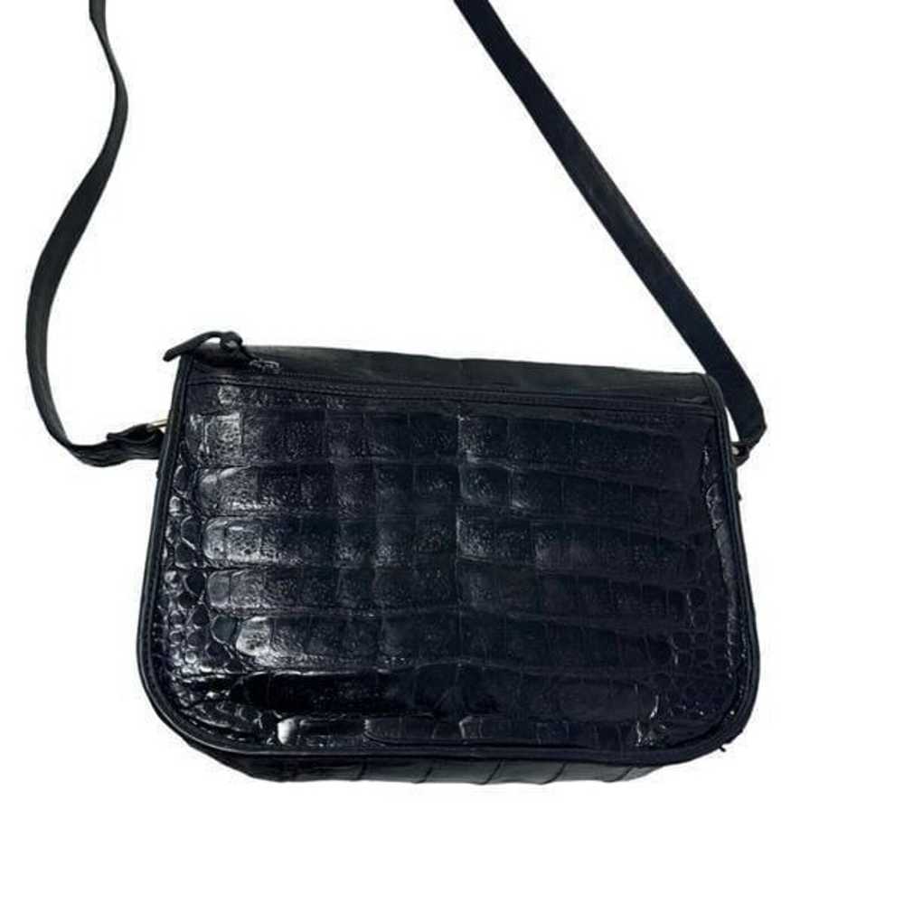 Donna Elissa Alligator leather messenger flap bag… - image 4