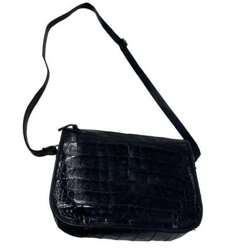 Donna Elissa Alligator leather messenger flap bag… - image 5