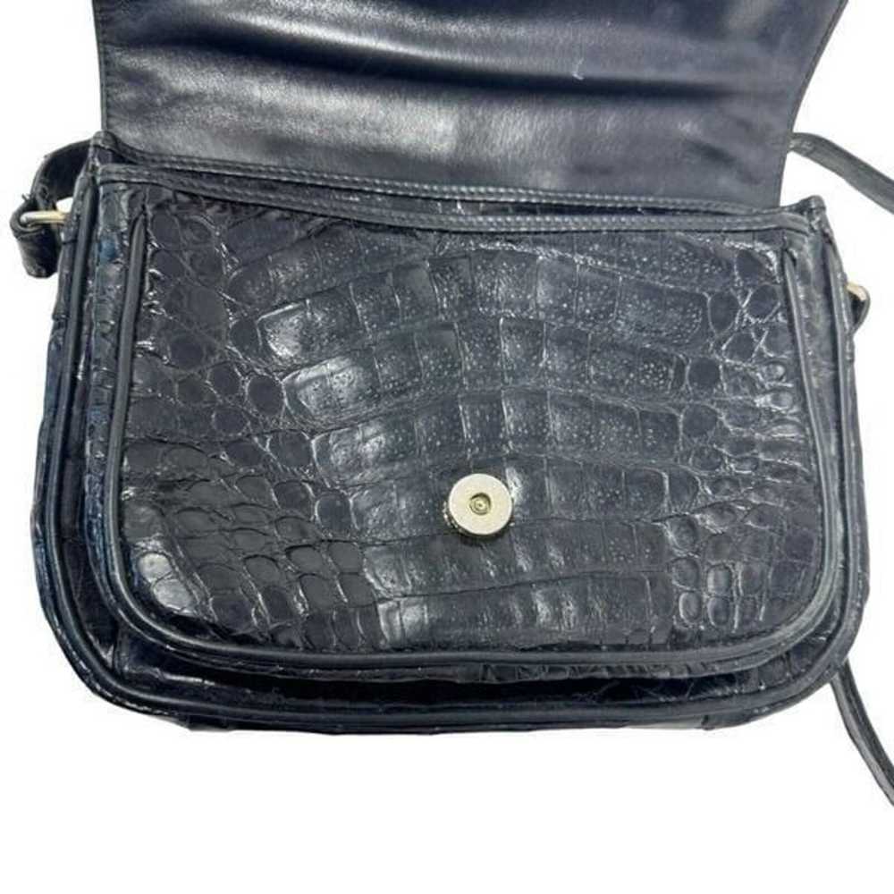 Donna Elissa Alligator leather messenger flap bag… - image 8