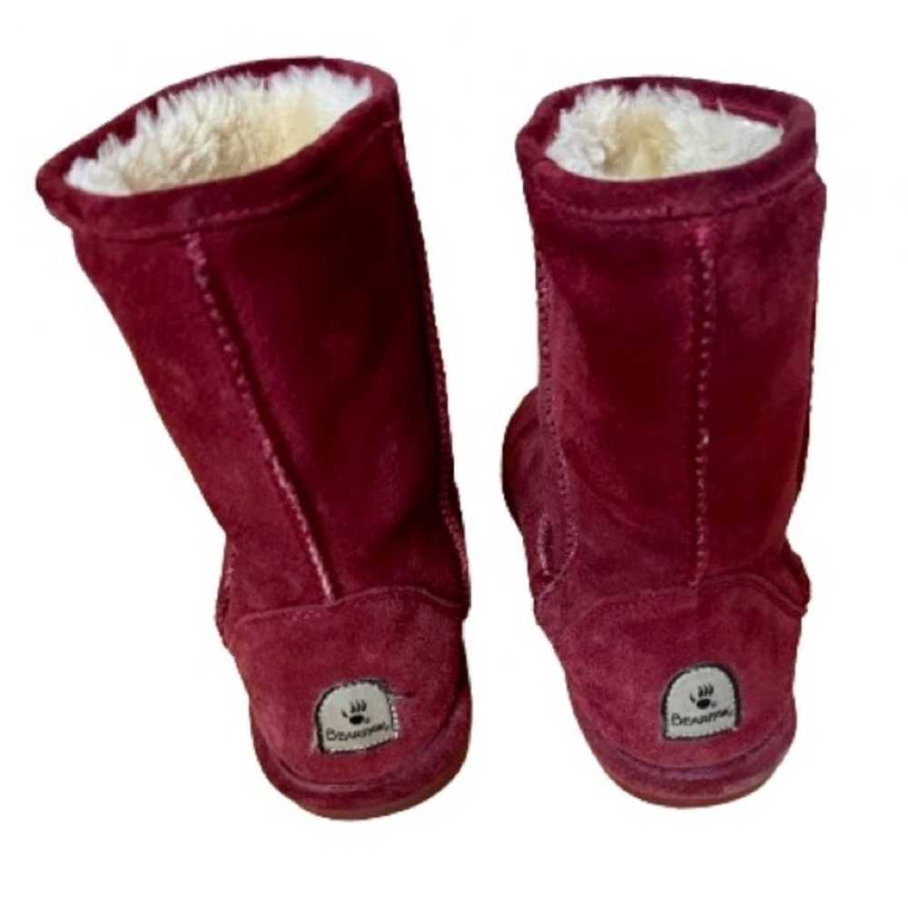 {bearpaw} Burgundy Red Suede Slip-on Short Boots … - image 2