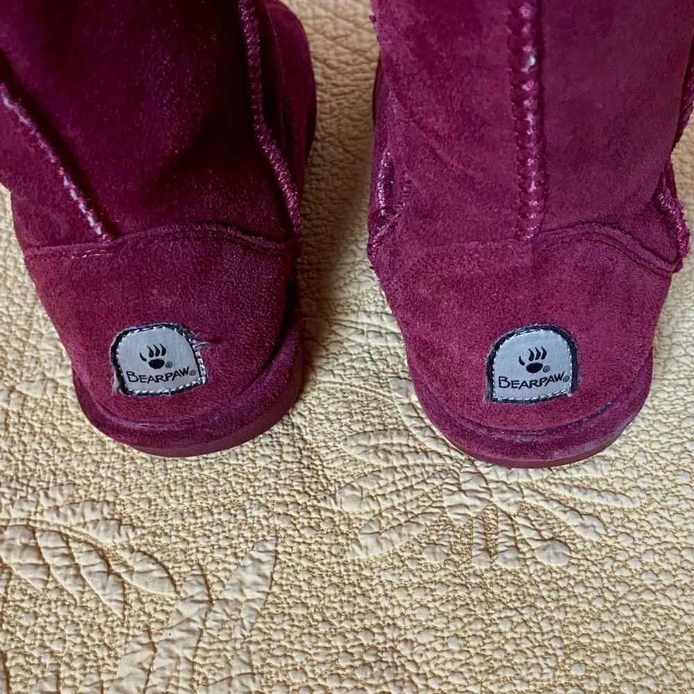 {bearpaw} Burgundy Red Suede Slip-on Short Boots … - image 7