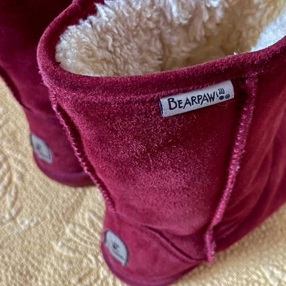 {bearpaw} Burgundy Red Suede Slip-on Short Boots … - image 8