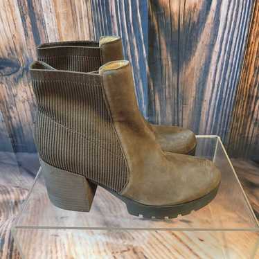 Farrah Nubuck Suede Lug Sole Chelsea Booties