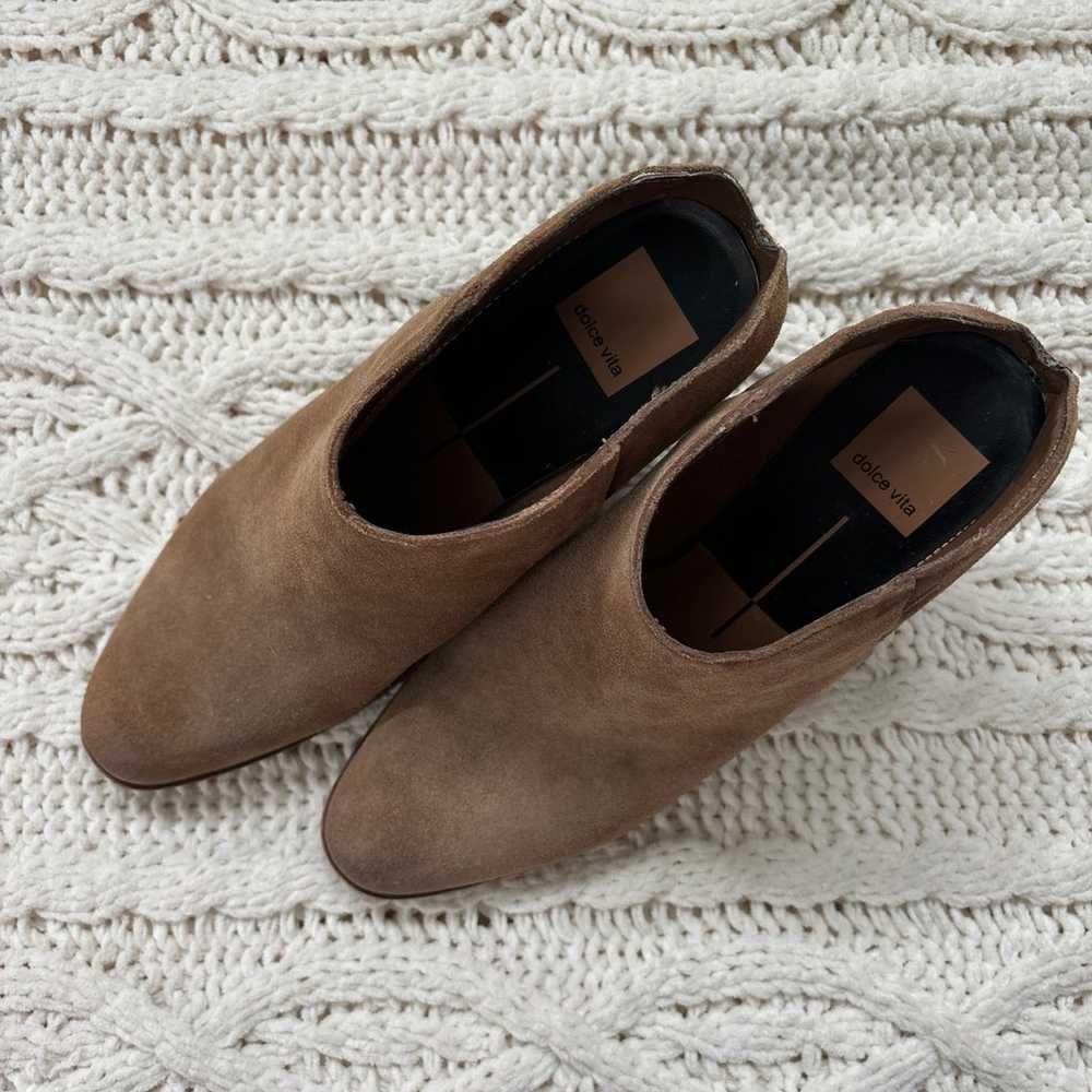 Dolce Vita tan suede slip on booties size 9 - image 4