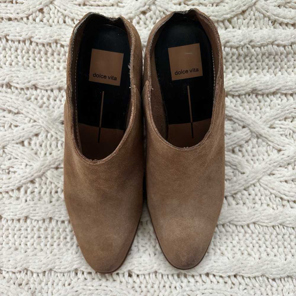 Dolce Vita tan suede slip on booties size 9 - image 6