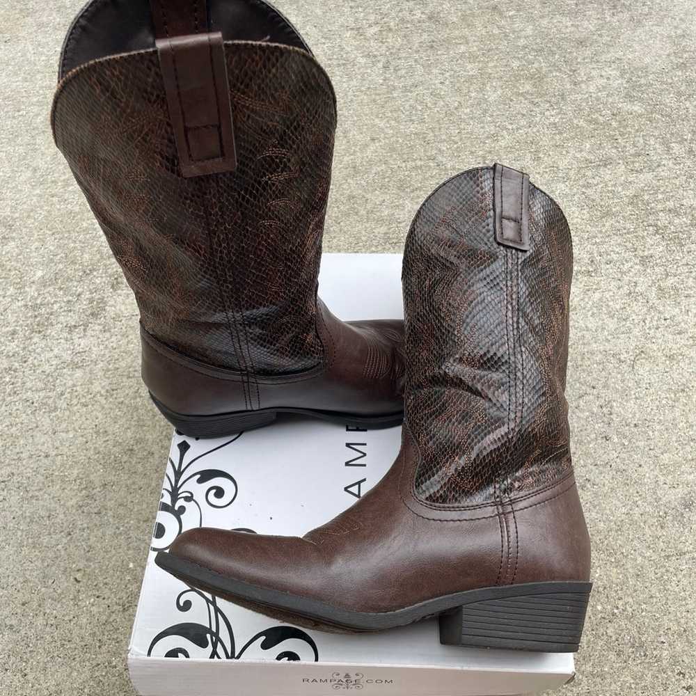 Rampage Brown Walden Cowboy Boots - image 1