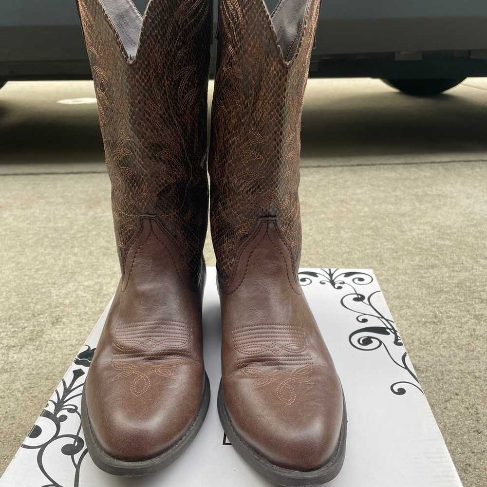 Rampage Brown Walden Cowboy Boots - image 5