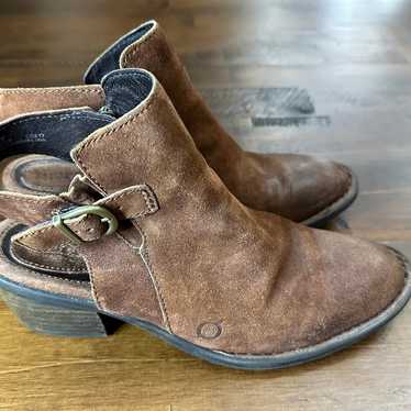 Born Margrit Brown Leather Slingback Boots Sz 7.5… - image 1