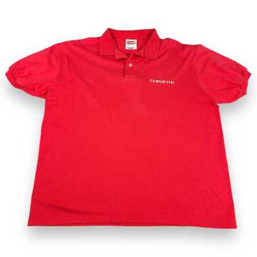 Hanes × Vintage Vintage Corvette Polo Shirt Red 9… - image 1