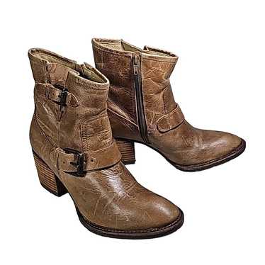 Matisse Double Down Brown Leather Ankle Boots, Wom