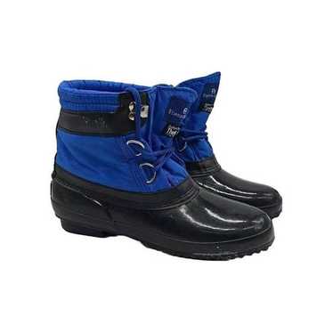 Etienne Aigner Thermolite Boots Size 10 Black/Blue