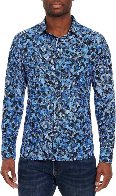 Robert Graham Blue Black Abstract Pattern