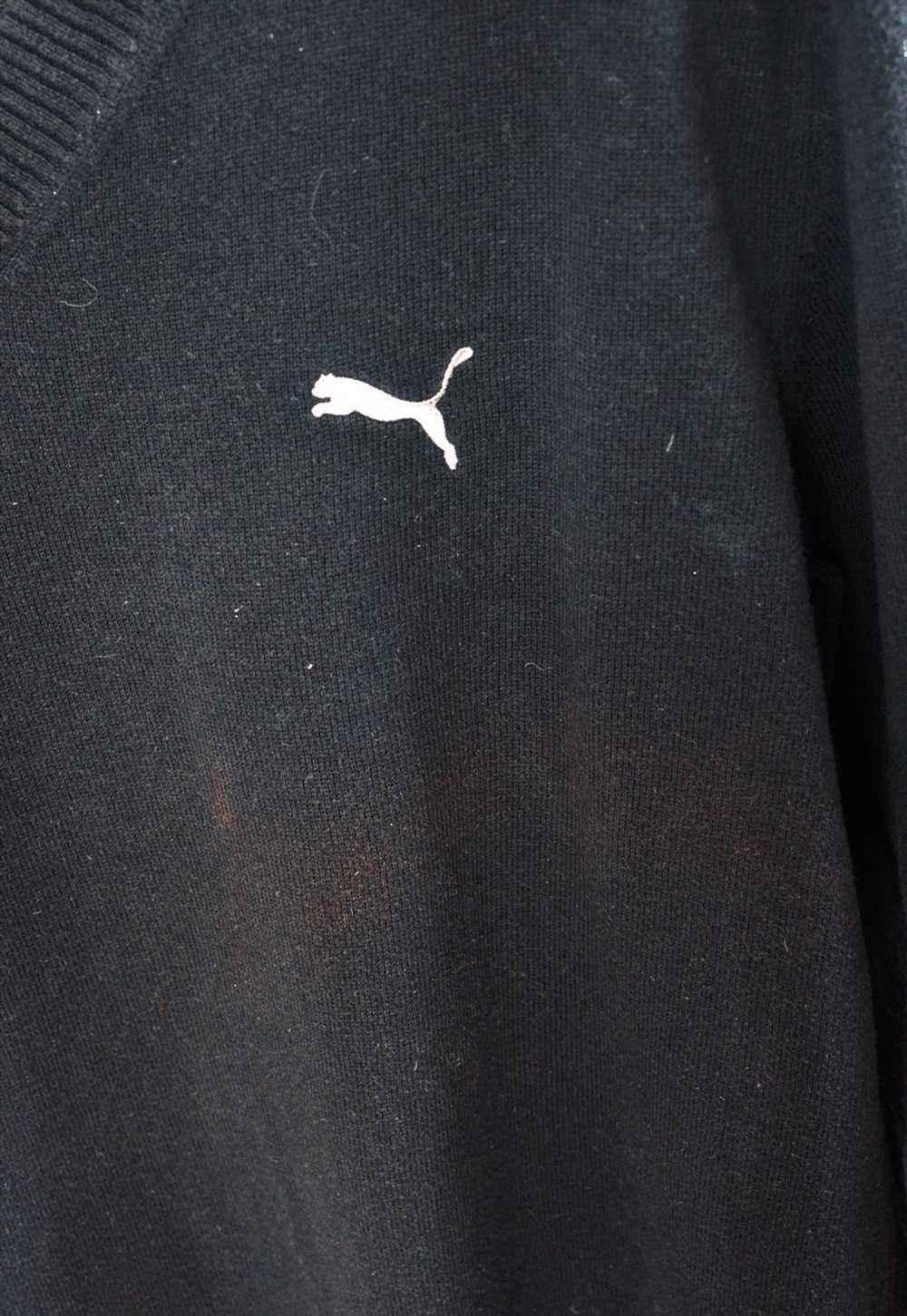 Vintage 00s PUMA V neck jumper in black - image 3