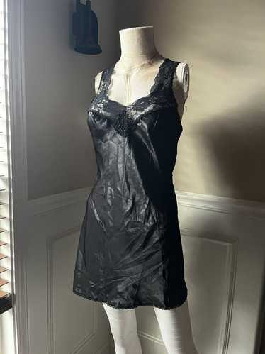 Dior vintage black christian dior lingerie slip - image 1