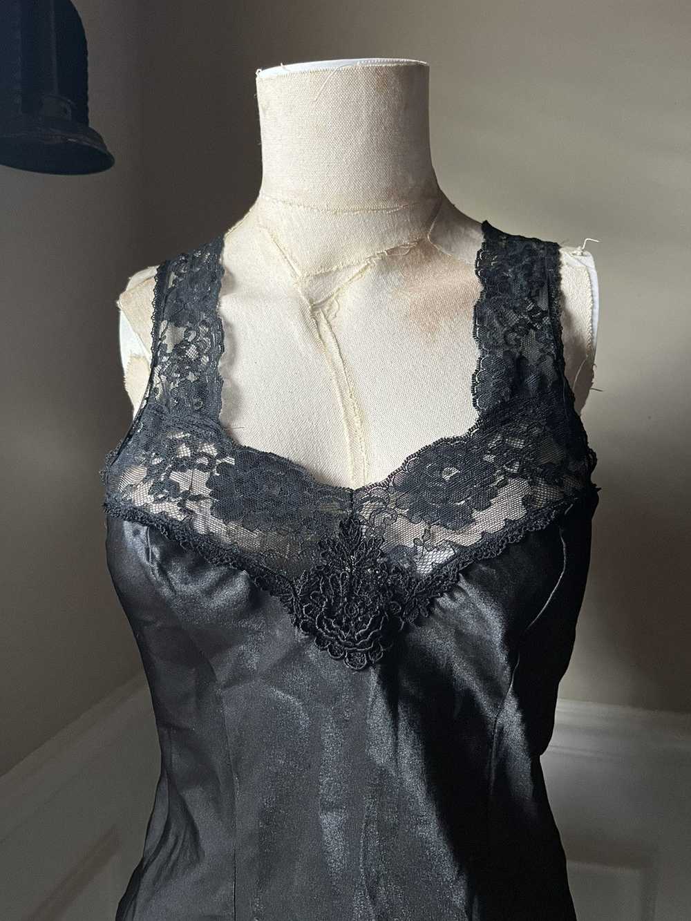 Dior vintage black christian dior lingerie slip - image 2