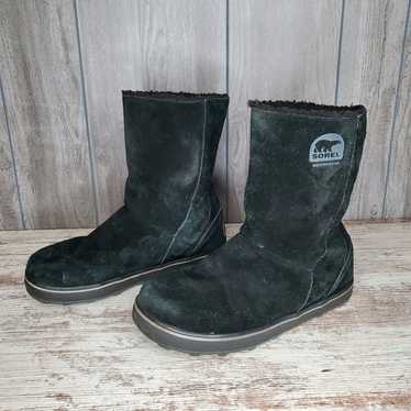 Sorel Glacy Suede Shearling Boots Womens 9