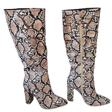 NEW Mob Wife Snake Print Tall Boots Knee Length Bl