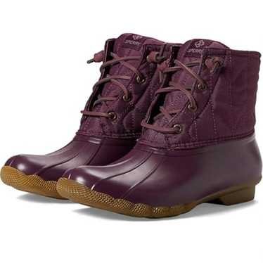 Sperry Women’s Saltwater Purple Duck Boots size 9… - image 1