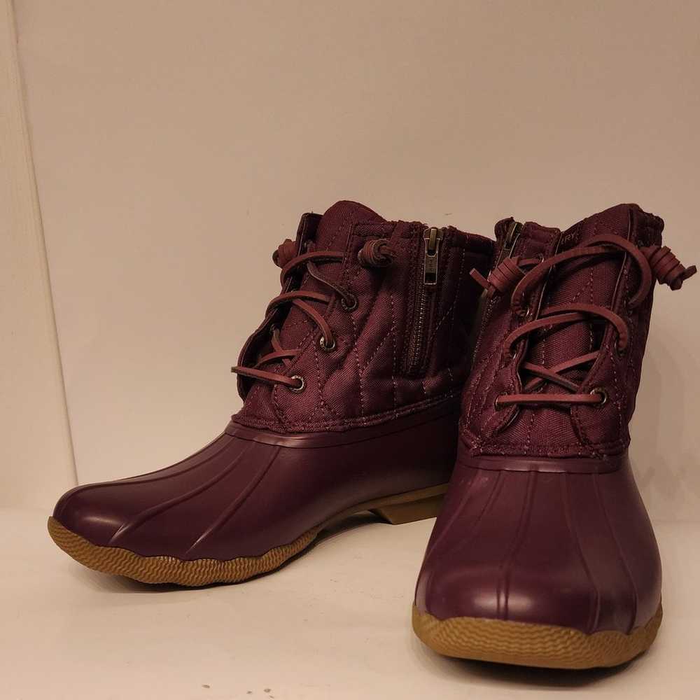 Sperry Women’s Saltwater Purple Duck Boots size 9… - image 3