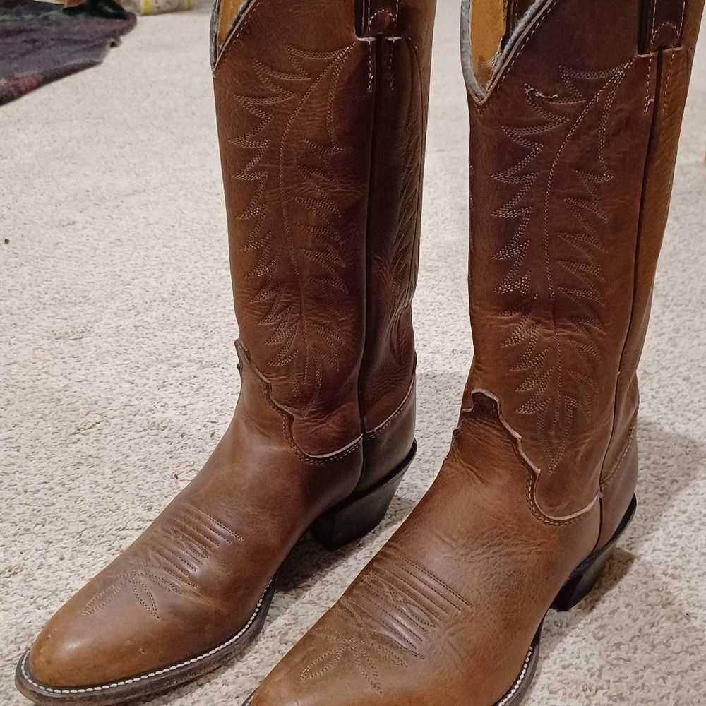 Women's Leather Justin Apache Cowgirl Boots Size … - image 3