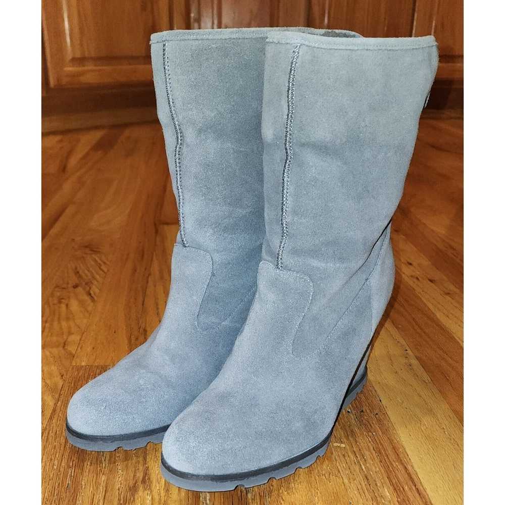 UGG Kyra Gray Wedge Boot Women Size 10 Fold Over … - image 1