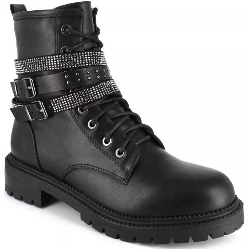 Rock & Candy Women’s Combat Boot 7.5 Lace-Up Stud… - image 1