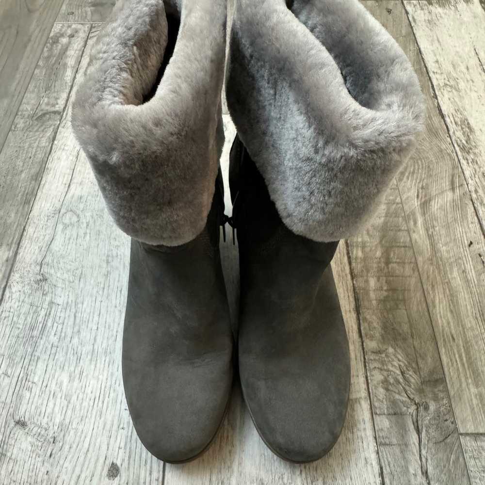 Timberland Paris Height Wedge Boots Gray Suede Sh… - image 11