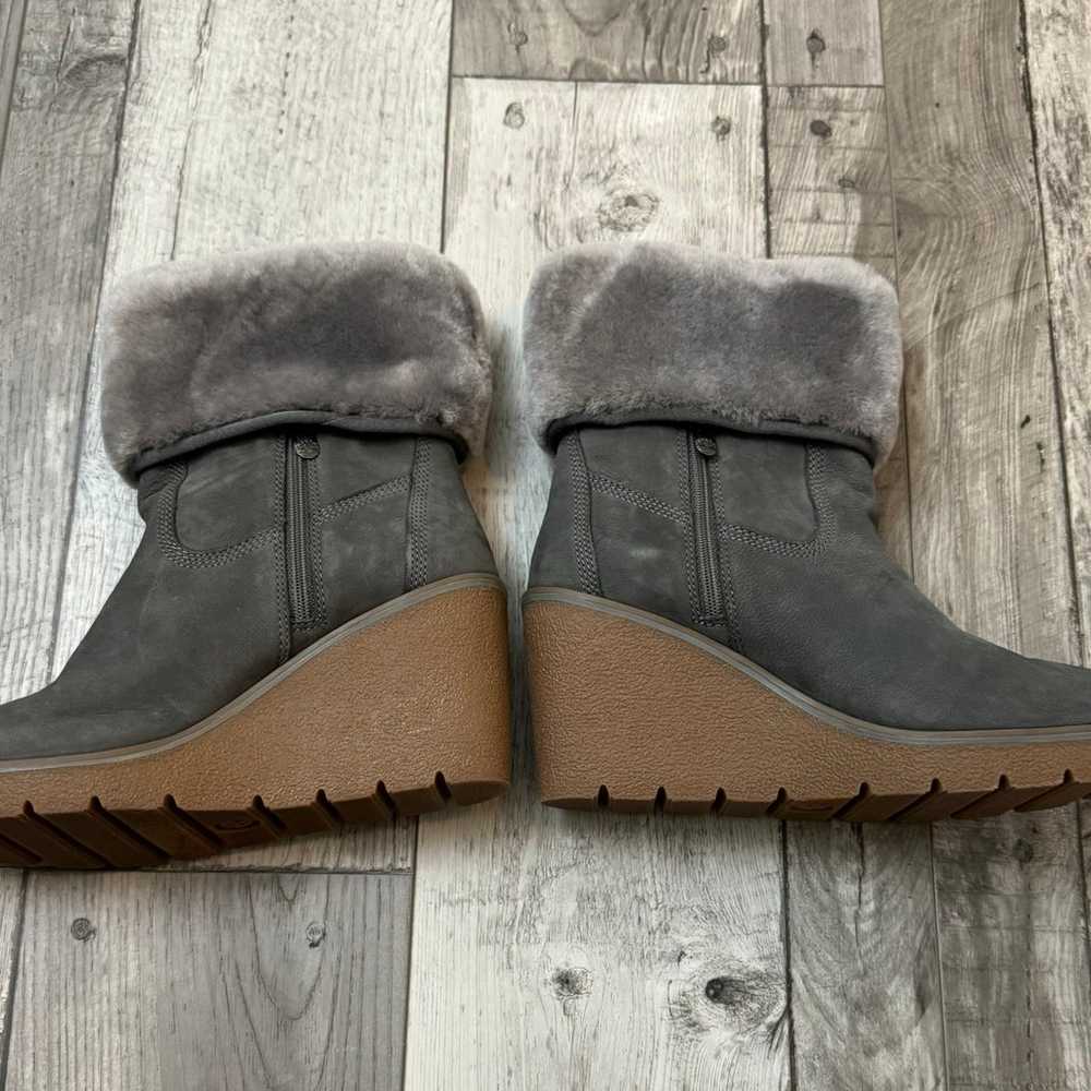 Timberland Paris Height Wedge Boots Gray Suede Sh… - image 6