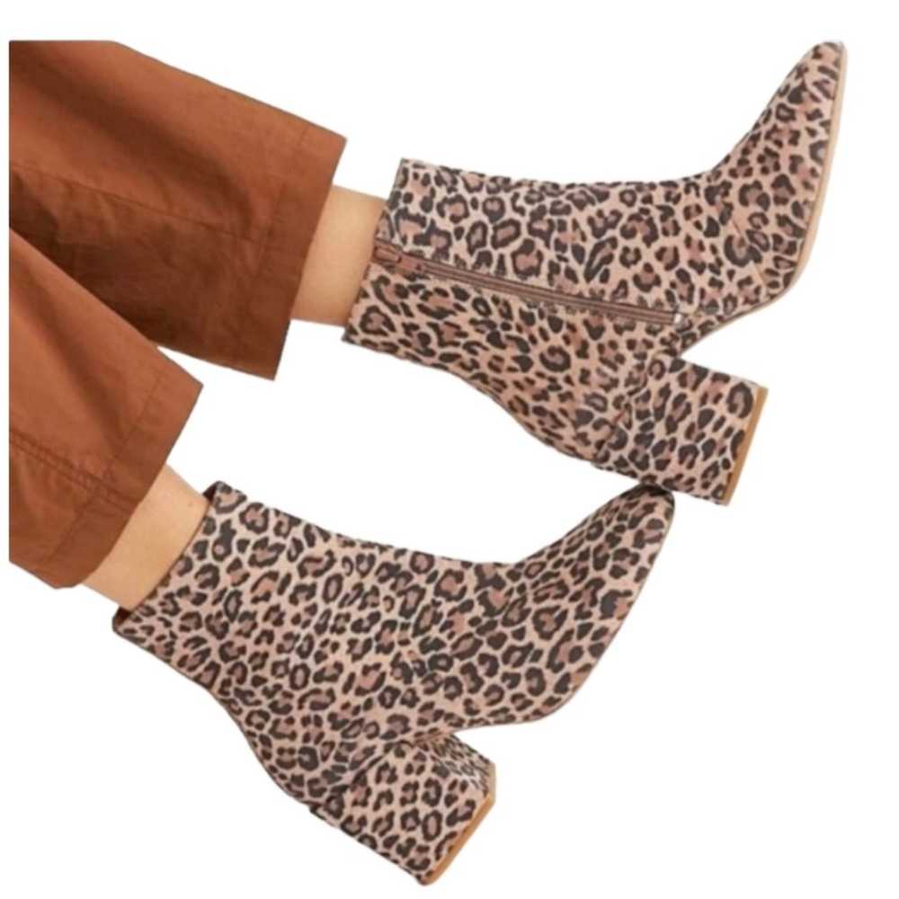 Free People Nicola Leopard Heeled Booties (6) - image 2