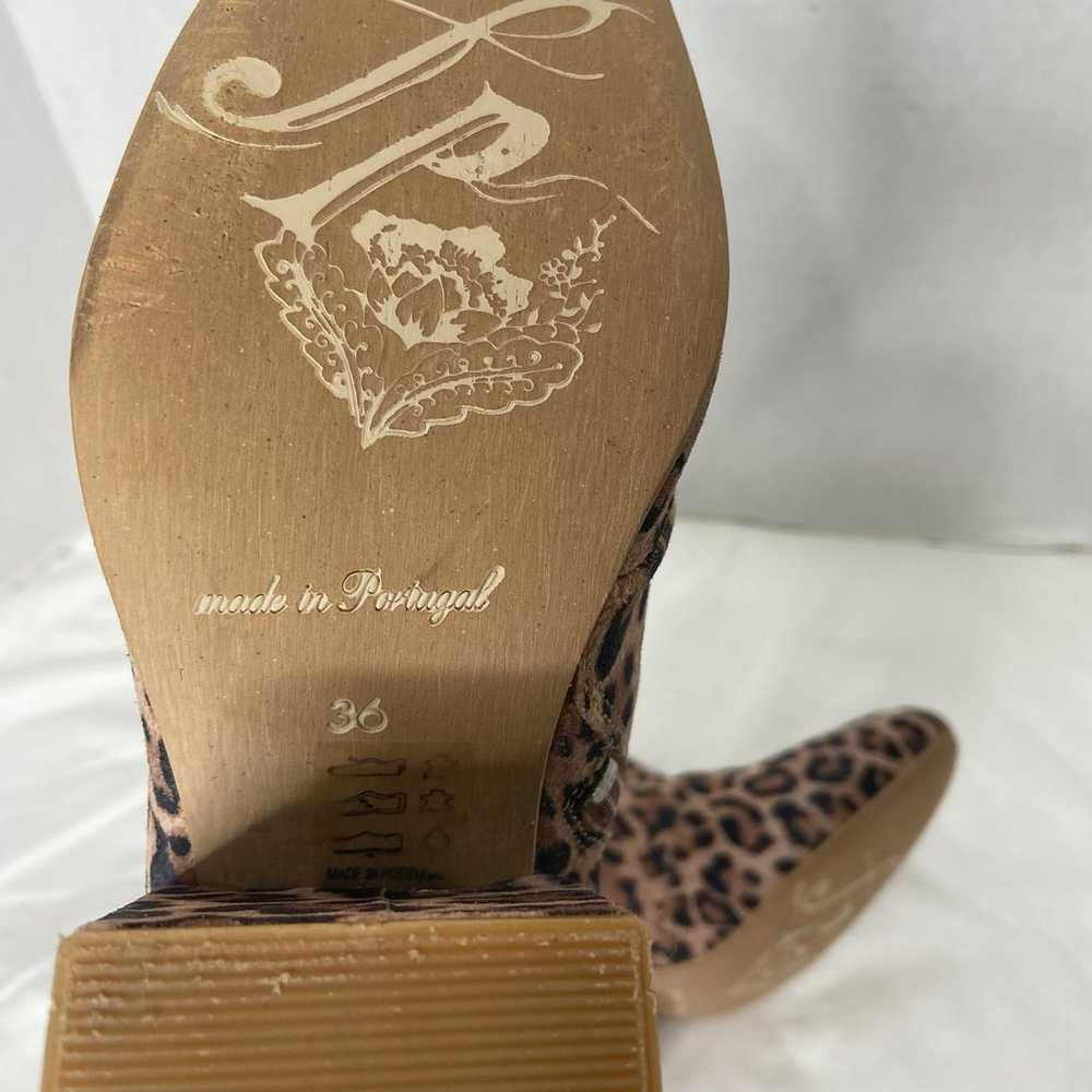 Free People Nicola Leopard Heeled Booties (6) - image 7