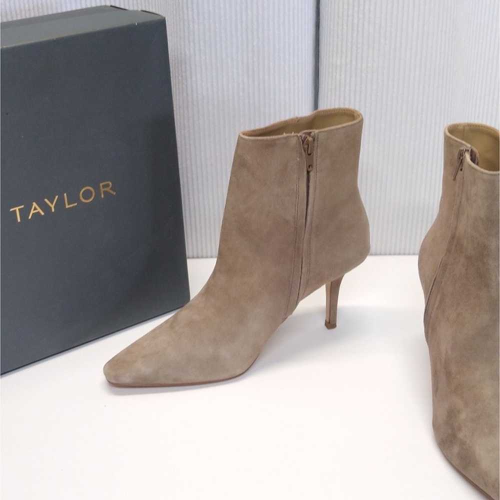 Ann Taylor Straight Stiletto Heel Suede Bootie Si… - image 2