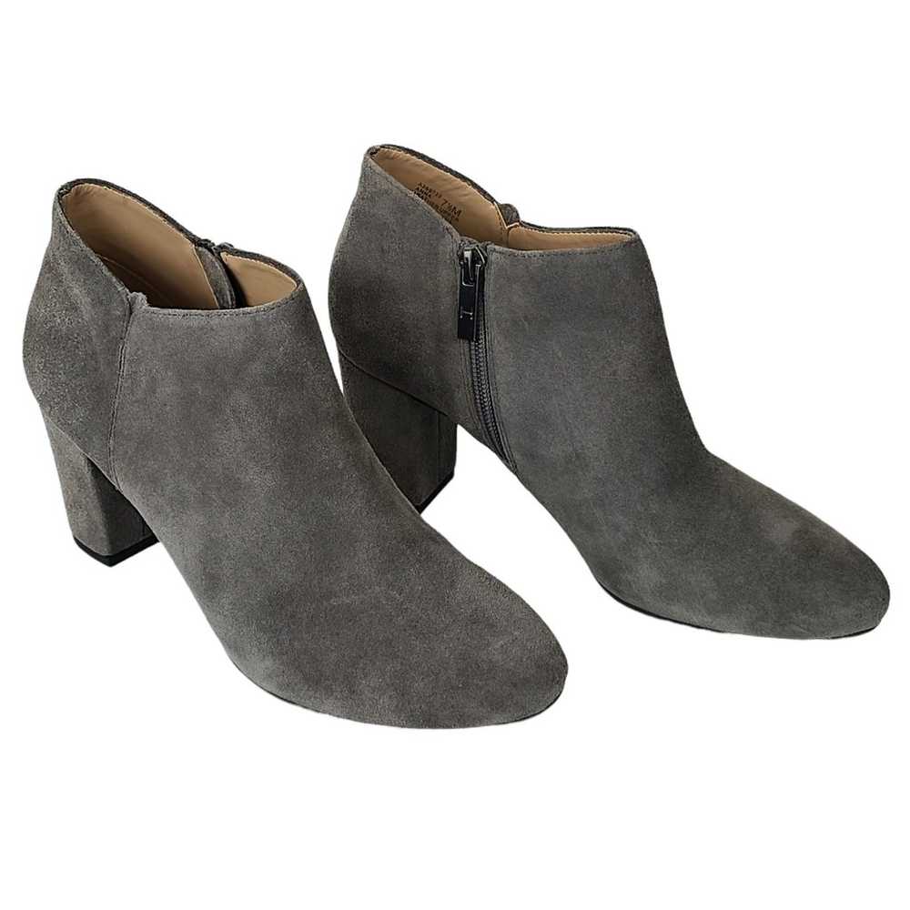 H by Halston Anna gray suede bootie 3" block heel… - image 1