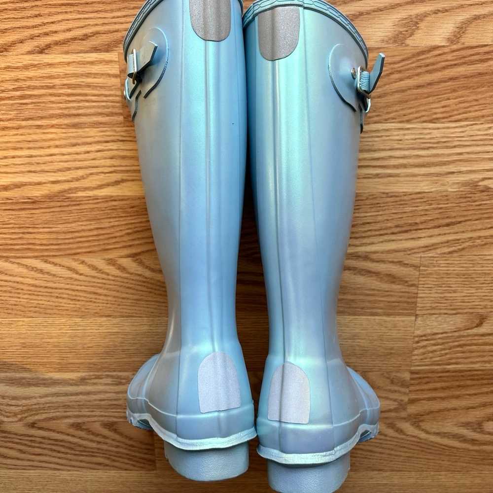 Hunter Pearl Baby Blue Tall Rain boots Women’s Si… - image 5