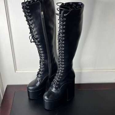 Dolls Kill Lamoda Sneaky Link Platform Boots Blac… - image 1