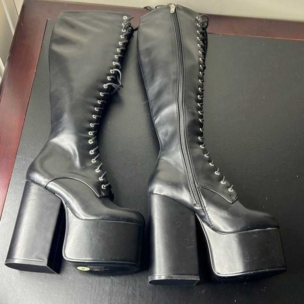 Dolls Kill Lamoda Sneaky Link Platform Boots Blac… - image 2